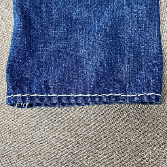 True Religion Billy Super T Denim Jean Men's 32 Blue Thick Stitch Flap Y2K USA - Picture 8 of 15